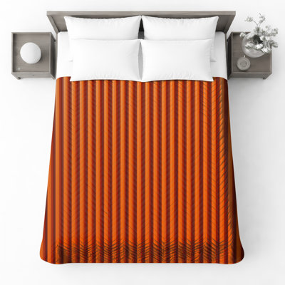 Orange Vertical Stripes Bedding Striped Bedspread Pattern