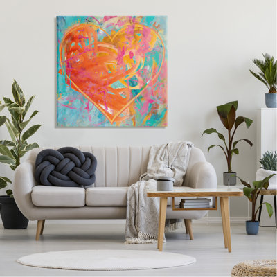 " Street Style Heart Shape Bold Paint Splatter " by Porter Hastings Painting Print