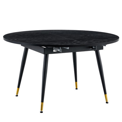 Extendable with Steel Base Dining Table