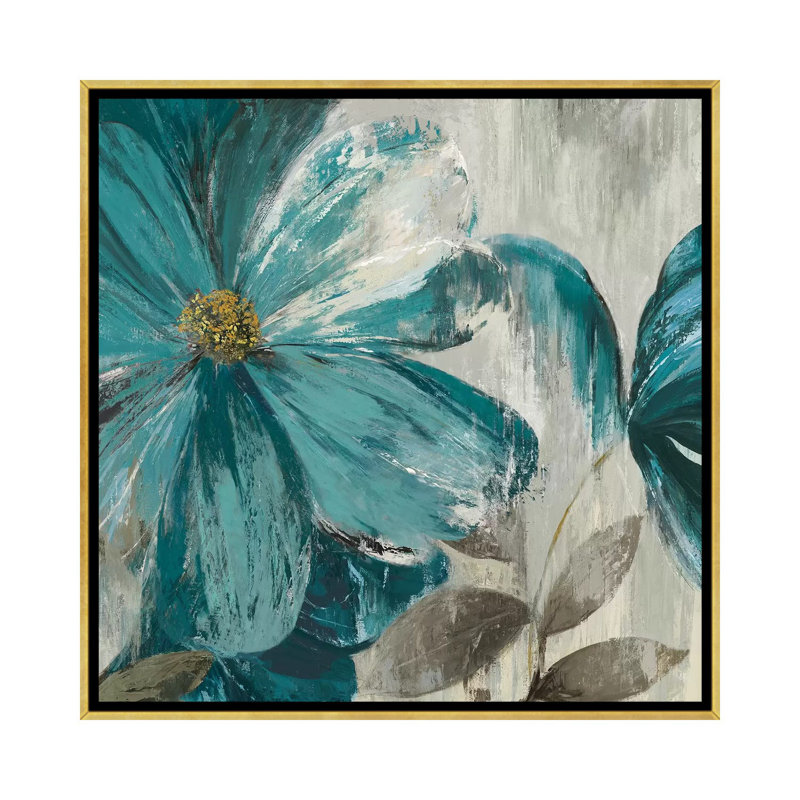 " Gisel I " by Asia Jensen, 12" H x 12" W x 1.5" D., Gold Framed Canvas, No Mat