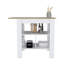 Îlot de cuisine, table de cuisine H 35 po, 3 tablettes ouvertes