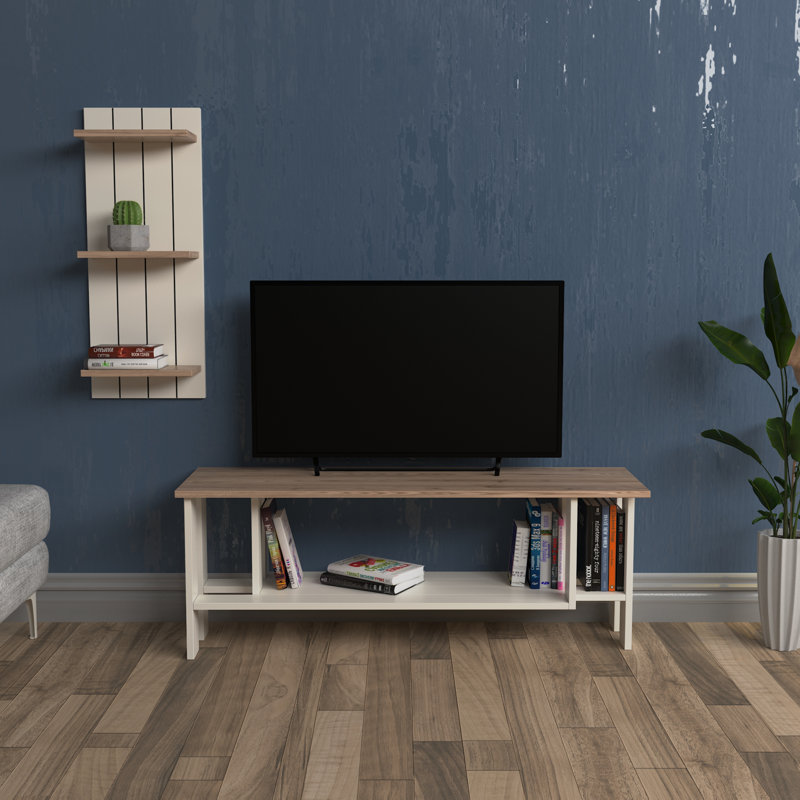 Unfinished Entertainment Centre for TVs up to 49", White/Oak