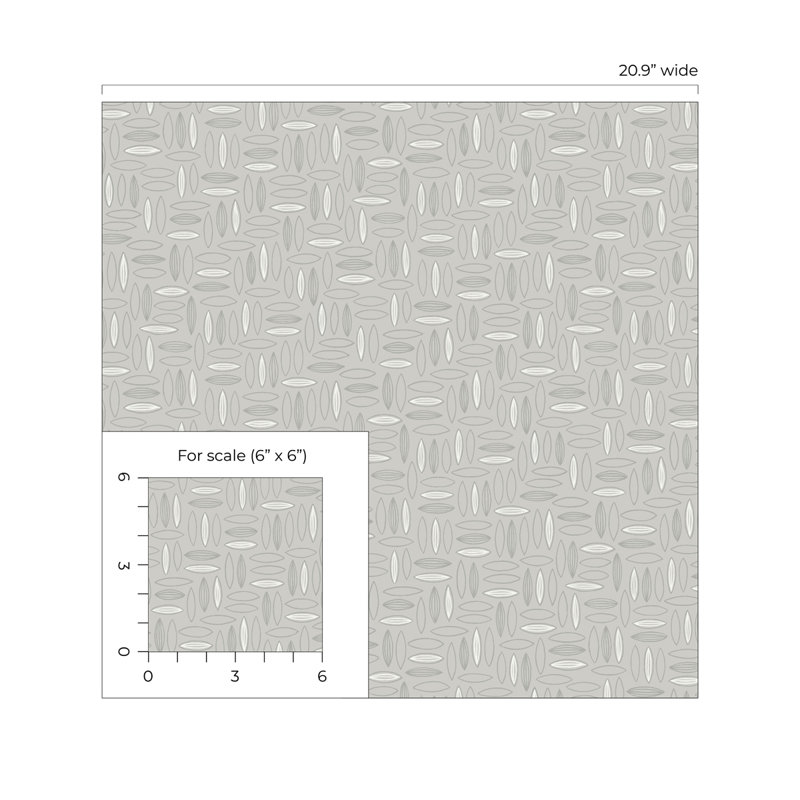 Non-Pasted Geometric Wallpaper Roll, Heather