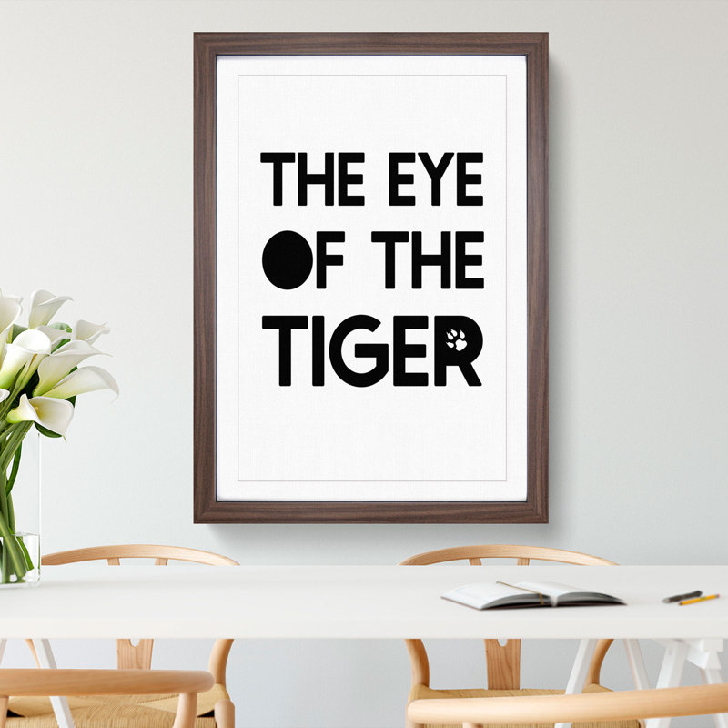 Eye of the Tiger - Picture Frame Typography, 36cm H x 27cm W x 2cm D, Walnut