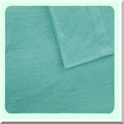 Aqua Dream Cotton Cozy Bedding Set - Soft Wrinkle Resistant Jersey Knit Sheets with Deep Pocket, All Season Queen Size 4 Piece Set, Matching Pillow Case