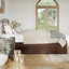 Lit plateforme en bois massif avec pied de lit et gigogne Elliana-1741955603-1741955601