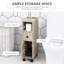 Armoire de salle de bain autoportante compacte avec 2 armoires ouvertes, 1 armoire à portes, 1 tiroir et 4 roulettes