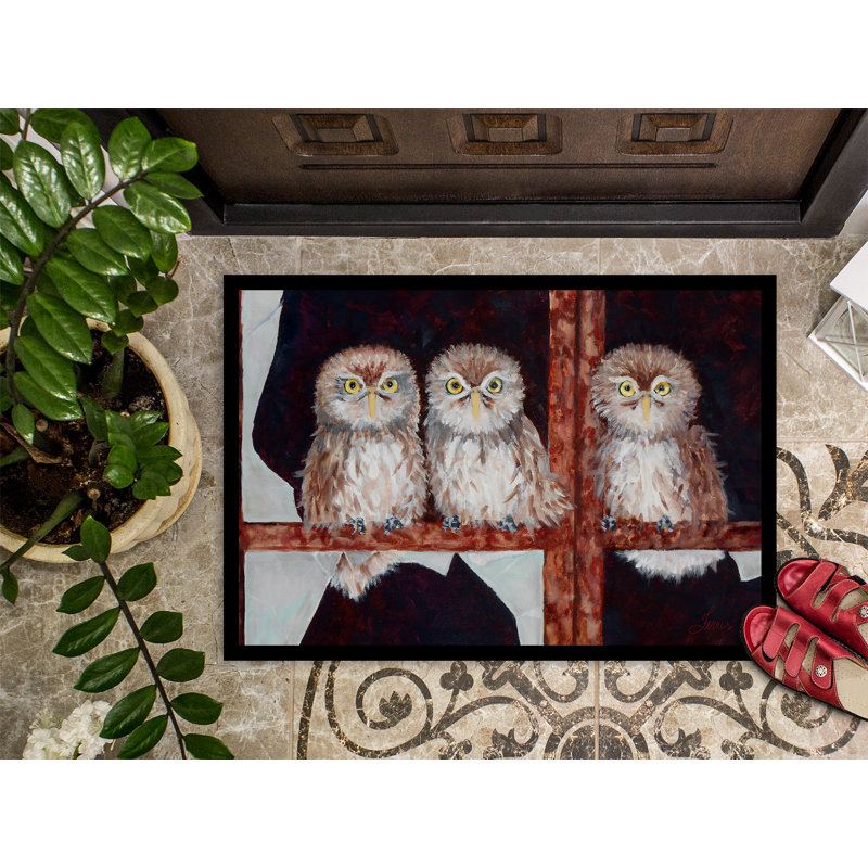 Non-Slip Doormat, 24" W x 36" L, Owls