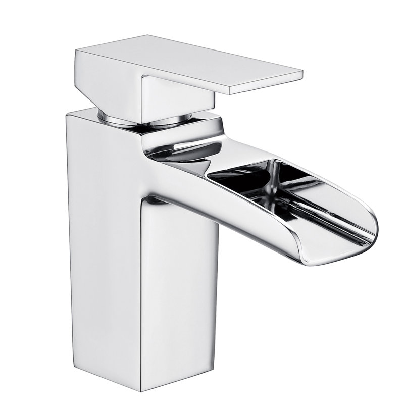 Single Handle Single Hole Bathroom Sink Faucet Waterfall Bathroom Sink Faucet, Chrome