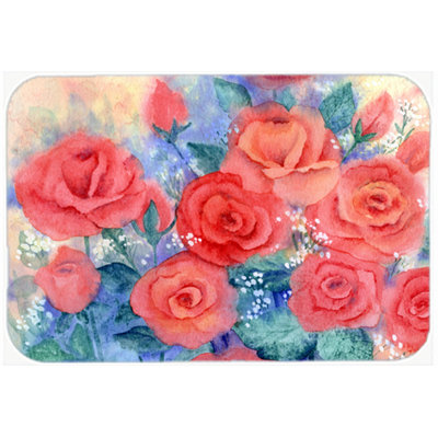Caroline's Treasures Roses Glass Cutting Board