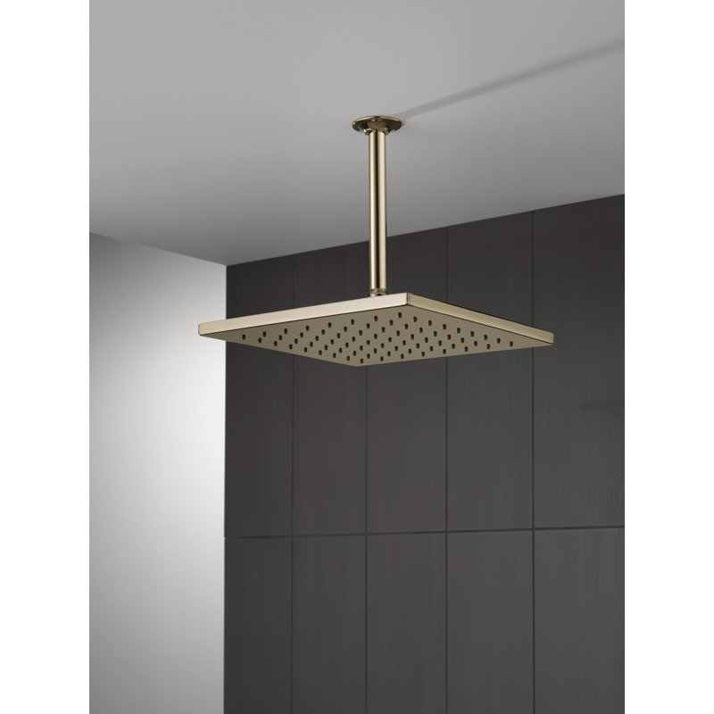 Rain Fixed Shower Head with H2Okinetic Technology, Lumicoat Polished Nickel