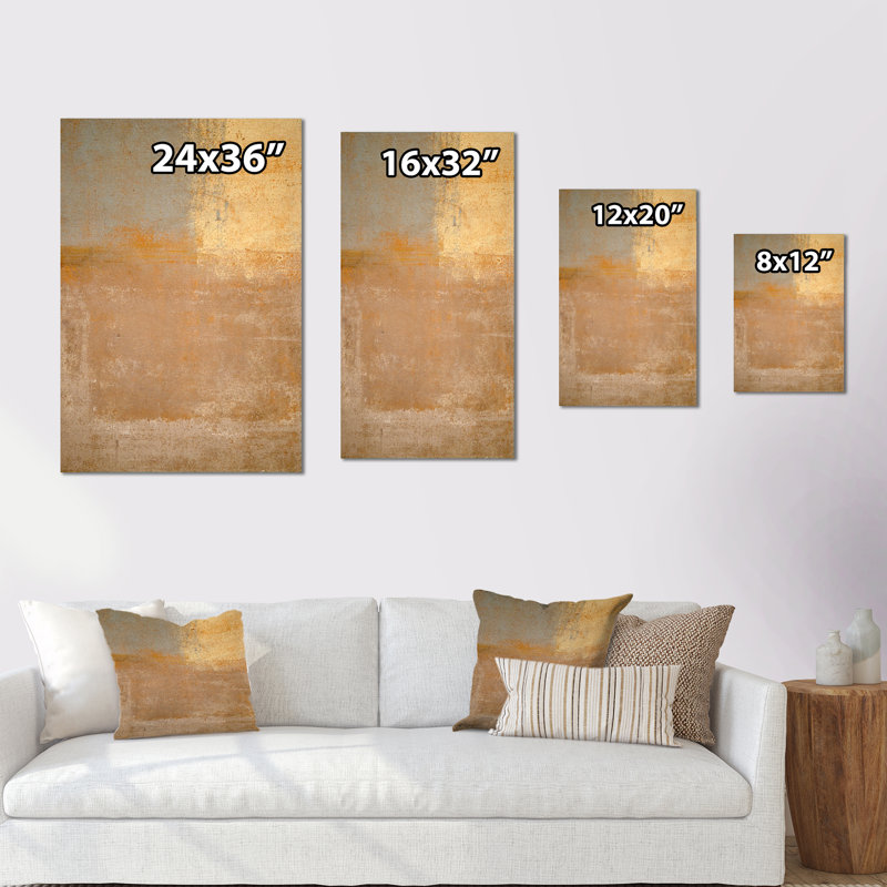 Gris et beige abstrait - art mural moderne et contemporain, H 32 po x l 16 po x P 1 po, Toile tendue