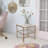 Libertine Genuine Marble and Metal End Table with Glass Storage Shelf-63189042
