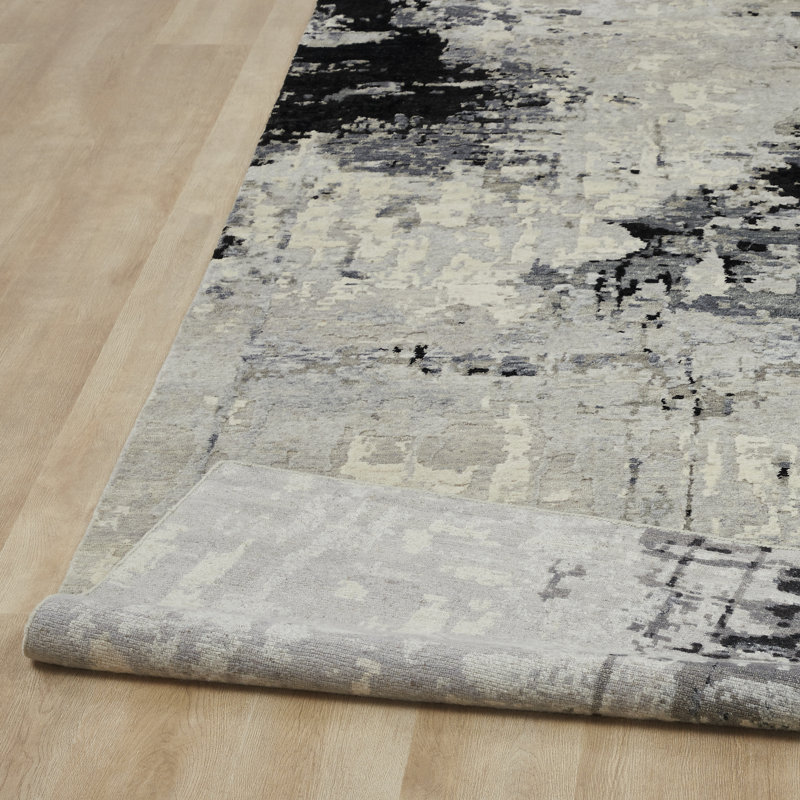 Solaris Obsidian Mist Hand-Knotted Wool Area Rug, Rectangle 8' x 10'