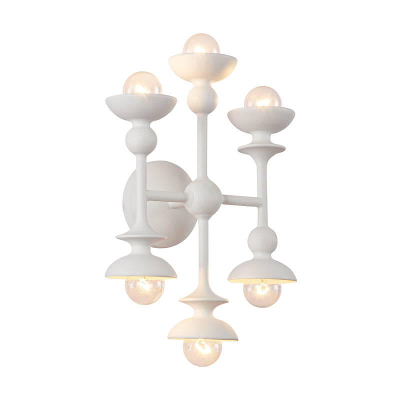 Cadence White Sculptural 6-Light Vanity Fixture