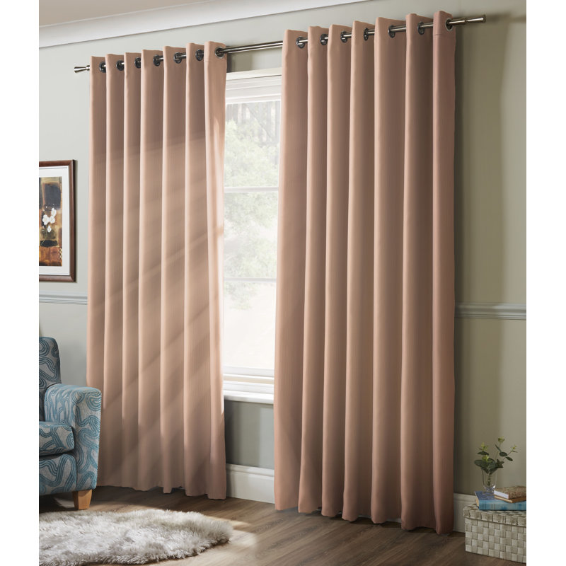 Nashli Room Darkening Eyelet Ring Top Curtains, 229 W x 183 D cm, Pink