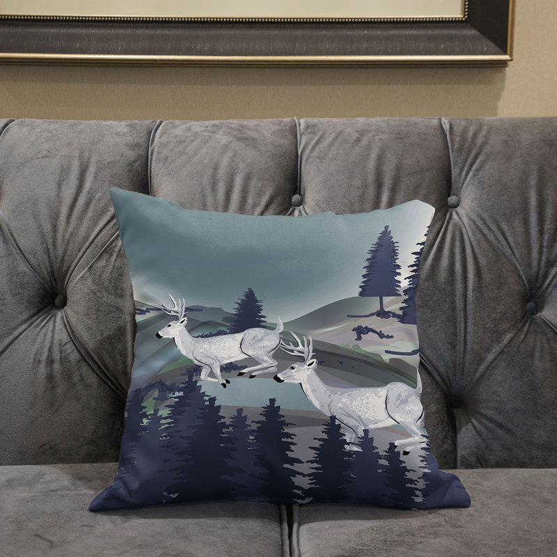 Coussin 26 po x 26 po, Gris te bleu