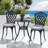 3-piece Patio Bistro Set Outdoor Cast Aluminum Bistro Table And Chairs Set Of 2, Outdoor Patio Bistro Set With Umbrella Hole And Cushions For Patio Balcony, Black-1024932876