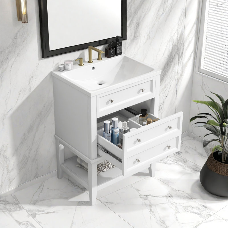 24" Bathroom Vanity Without Sink, Base Only