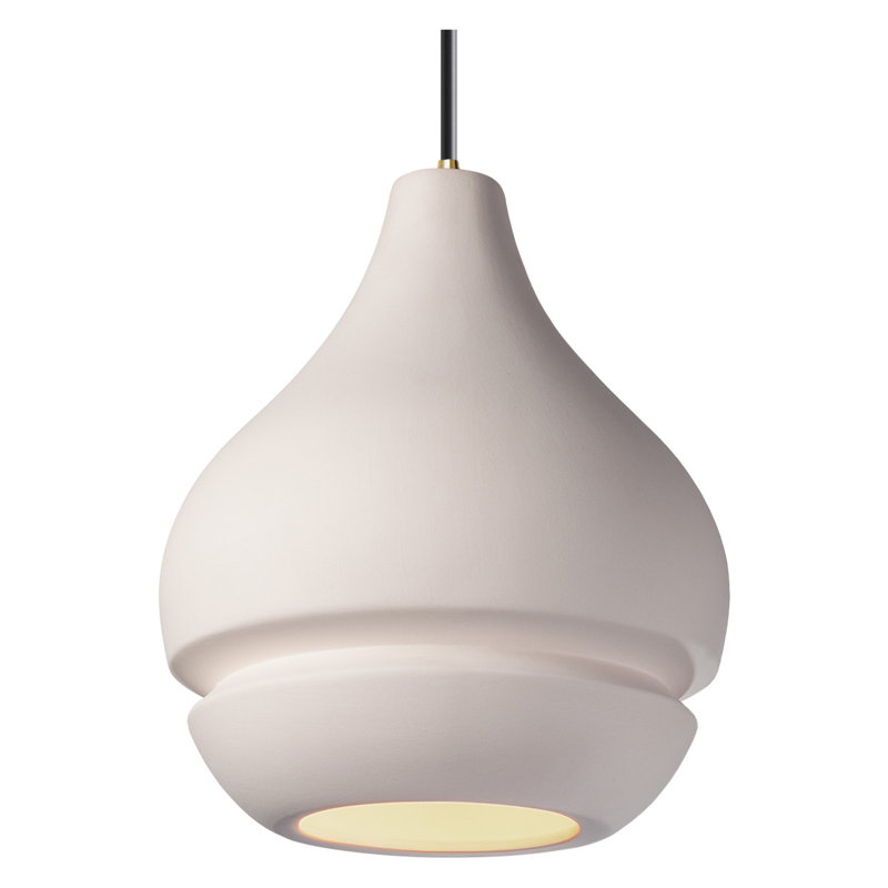 Sevenoaks 1 - Light Single Pendant, LED, Antique Brass, Bisque