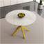 Table à manger ronde moderne et simple avec pales extensibles, base en acier au carbone en X, robuste et durable, convenant aux restaurants, petits appartements et cuisines (peut accueillir 4 à 6 personnes)