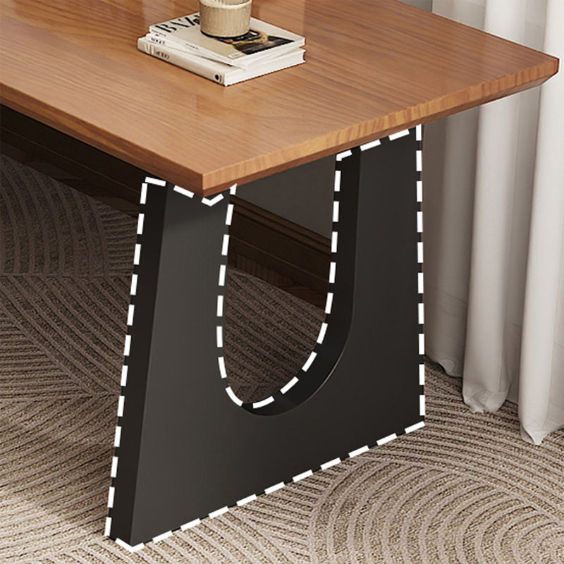 Bureau d'écriture rectangulaire en bois massif noyer, 29.53"H*62.99"W*23.62"D