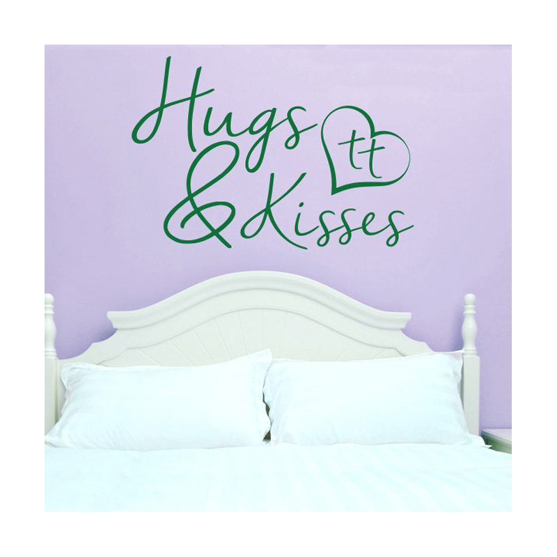 Hugs and Kisses Wall Sticker, Medium, Green