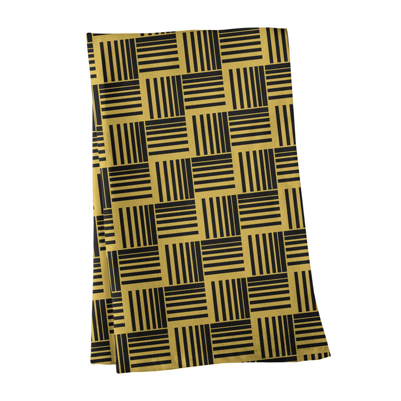 Jaya Tea Towel Kitchen Towel, Yellow/Black, Cotton Twill