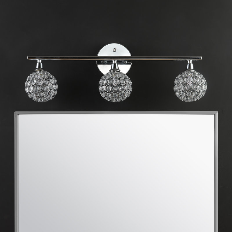 Matthies Iron/Glass Contemporary Glam LED Vanity Light, 3