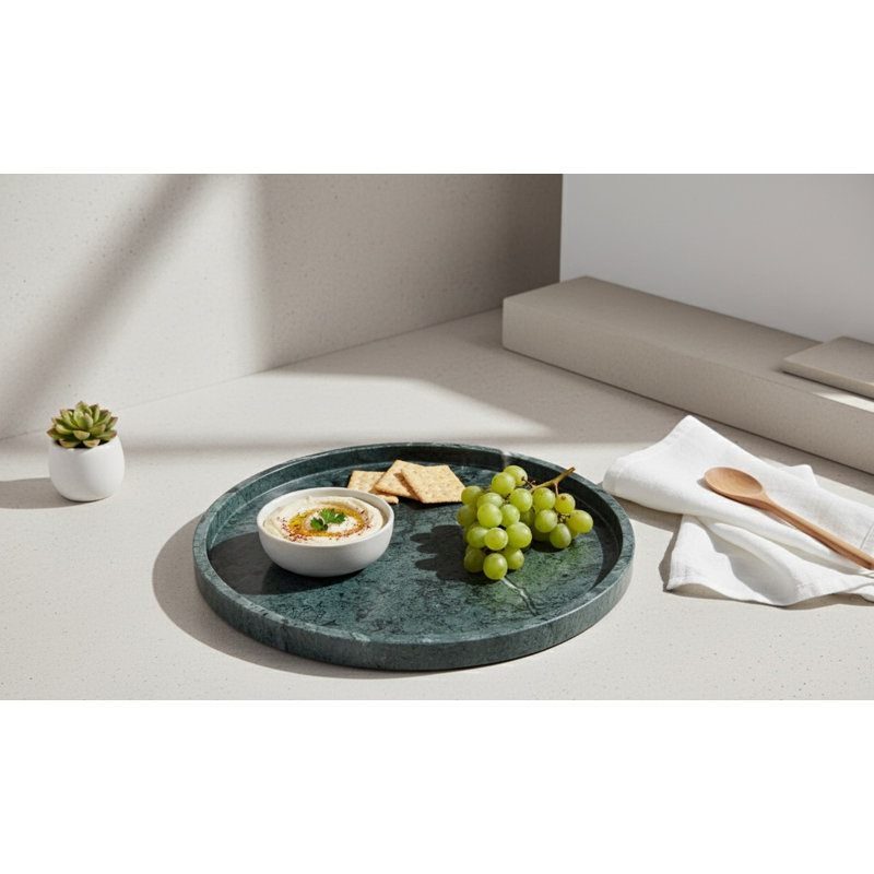 Ceryis Green Round Large Tray