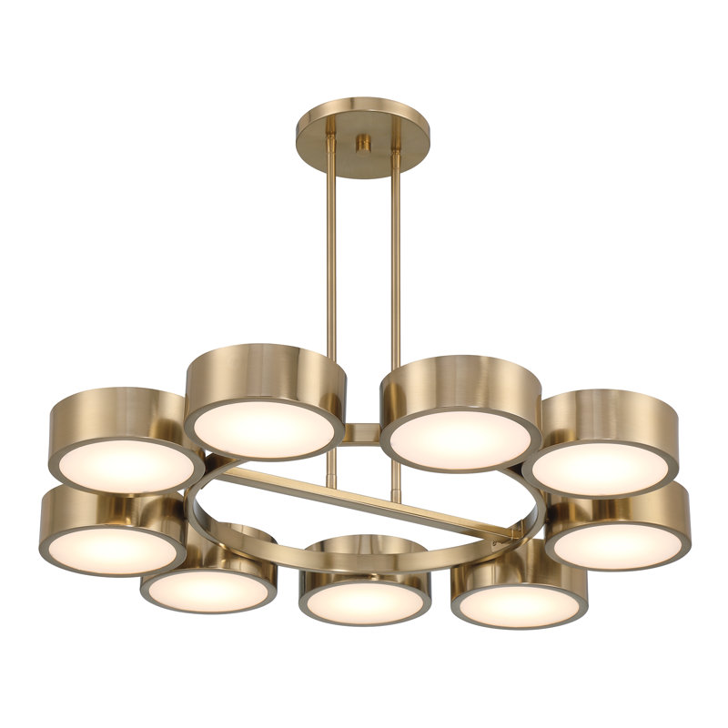 Talamanca 9-Light LED Chandelier in Noble Brass by Breegan Jane