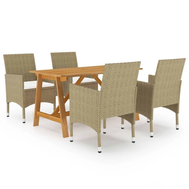  Ensemble de salle à manger beige, blanc crème, Beige