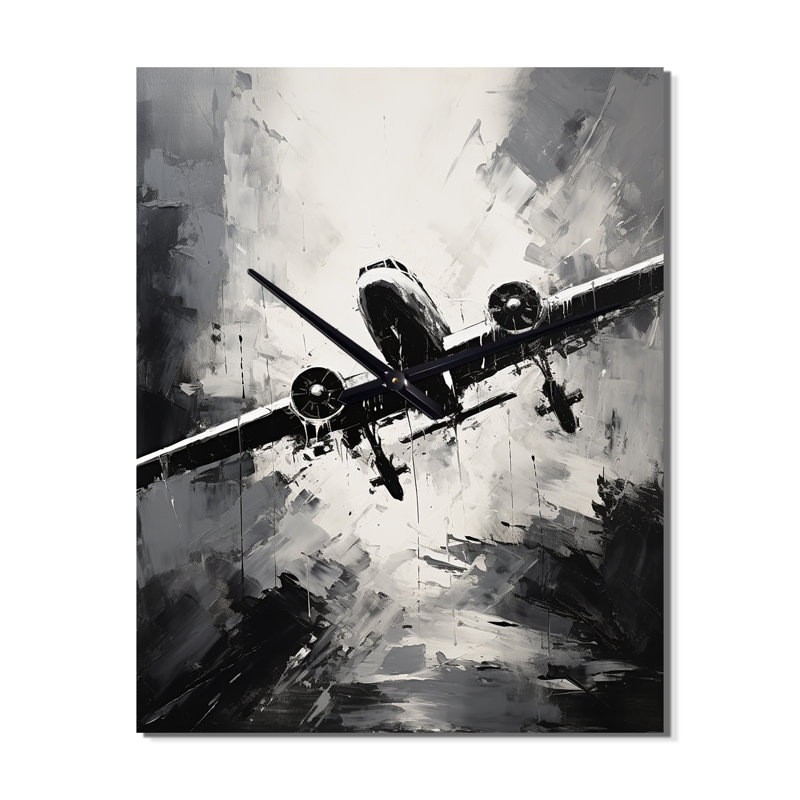 Rigved - Horloge murale avion surdimensionnée, Petit