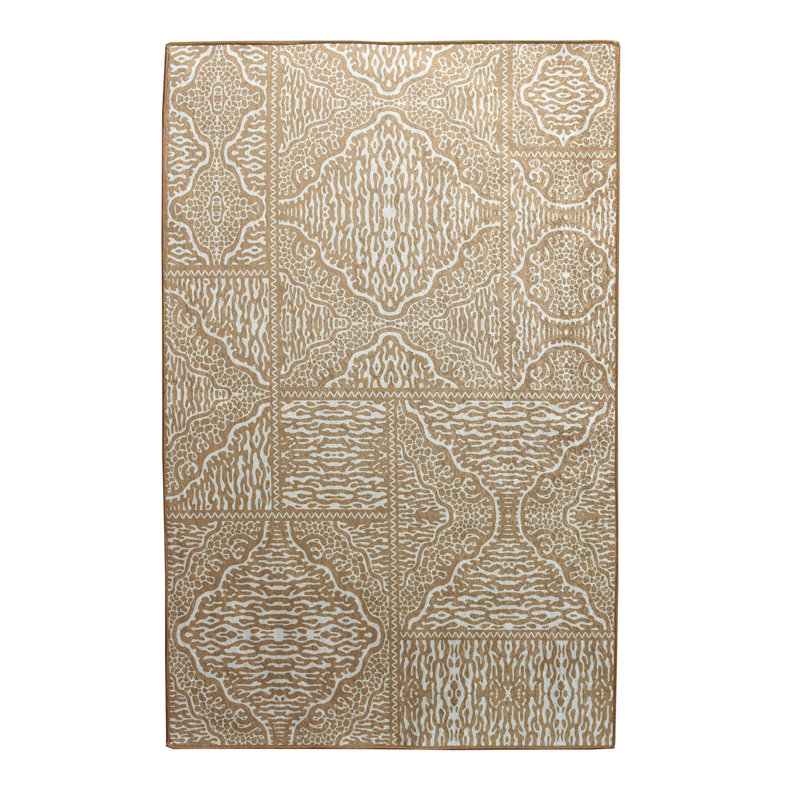 Premium Area Rug (5.2 x 7.5 ft), 100% Polyester, 0.2 in Pile Height | Antibacterial, Non-Slip Underside, Machine Washable | Elegant Design for Living Room & Bedroom Decor, Soft and Durable