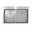 Évier de cuisine à double cuve en acier inoxydable encastrable 33 po L x 22 po avec 1 trou de robinet