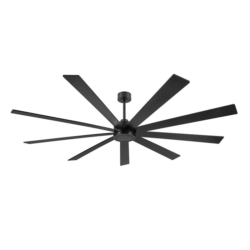 Indoor Ceiling Fan With Remote, 9 Plywood Blades, 84", Black