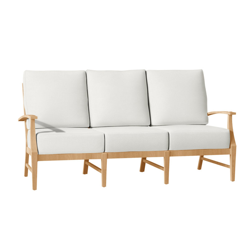 Croquet Teak Sofa - Natural Teak, Natural Teak, No Welt, Verona Silver Sunbrella®