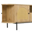 Meuble télé de style américain U-Can avec portes arquées en rotin, tiroirs, rangement dissimulé, pieds en acier, coins arrondis