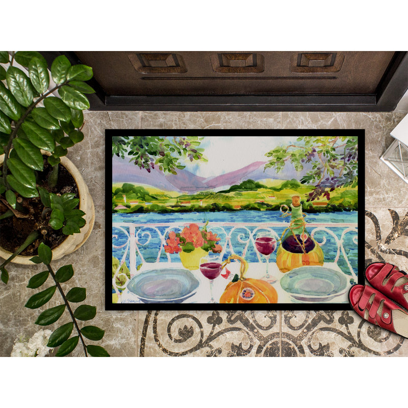 Tapis d’extérieur anti-dérapant à vin anti-feu l’après-midi, Rectangle 1 pi 6 po x 2 pi 3 po