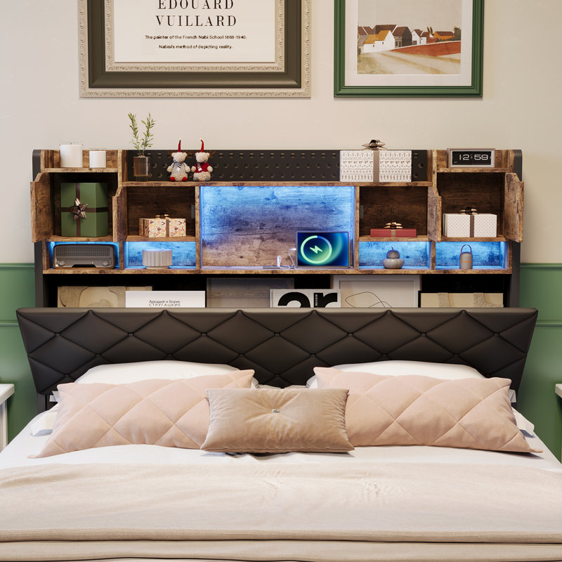 Upholstered Faux Leather Bed, European Kingsize (160 x 200 cm)