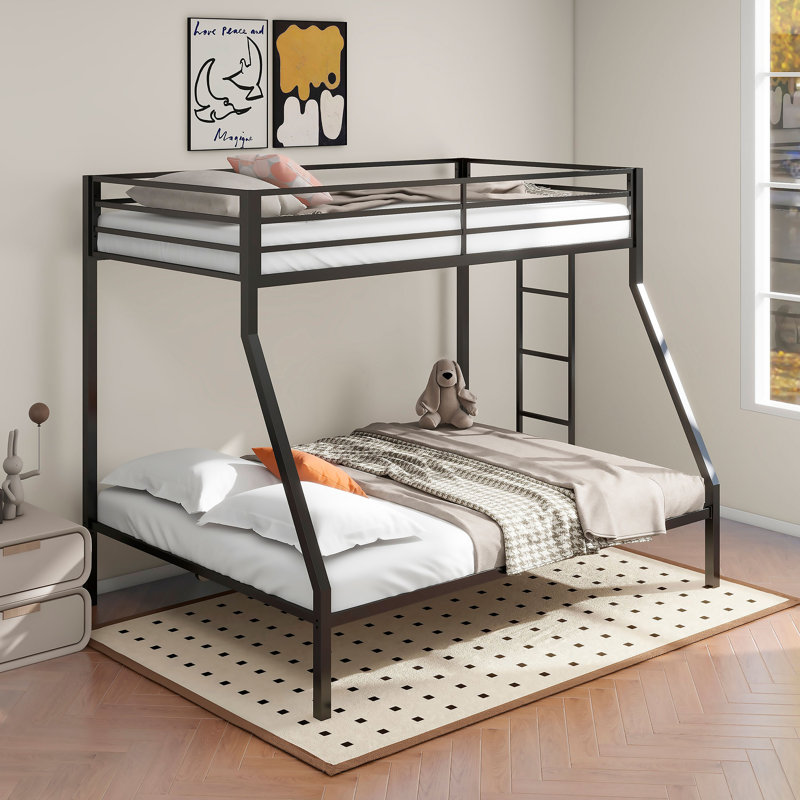 Jaydon Twin Over Full Bunk Bed, Black, Twin Over Full
