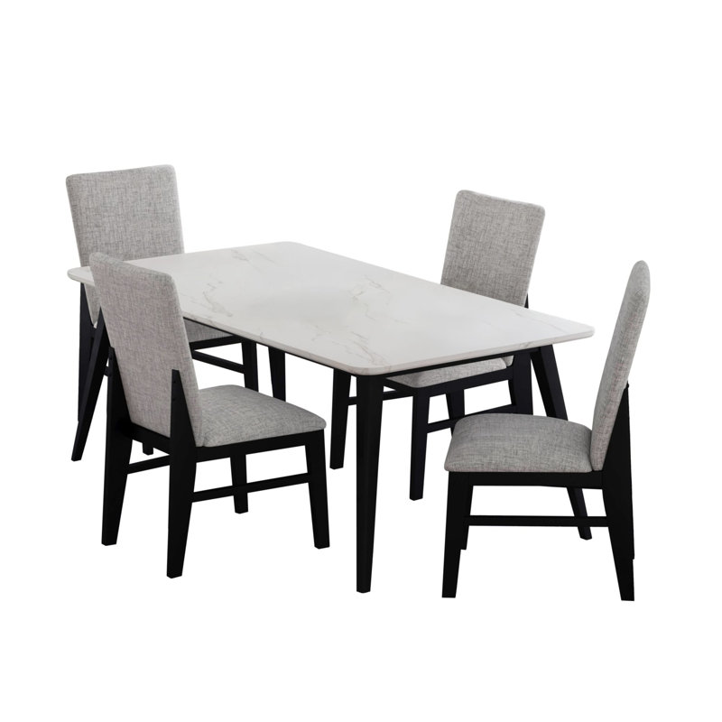 Ensemble de salle à manger 5 pièces Grondin, 5 pièces: table, 4 chaises