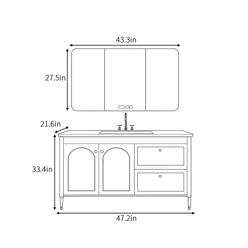Armbruster, 33.4" H x 47.2" W x 21.6" D