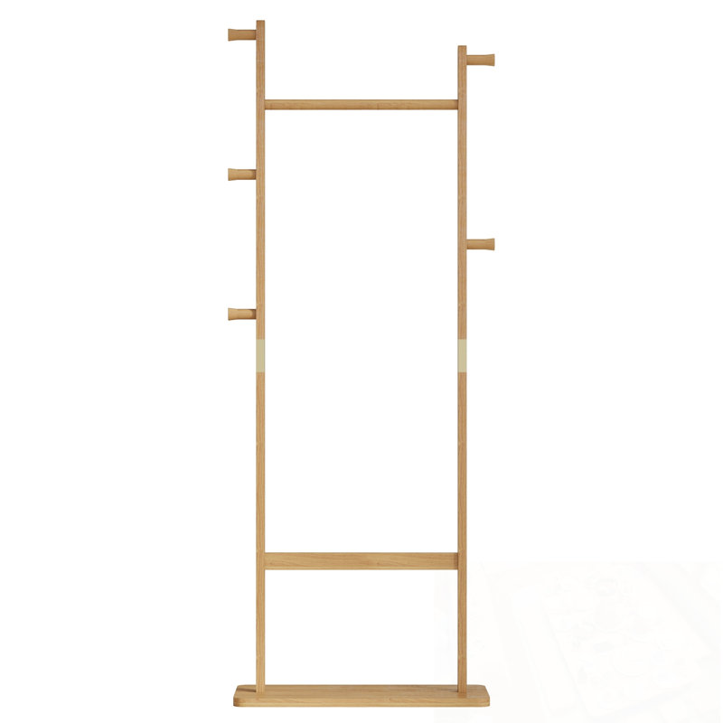 Porte-manteau en bois avec base robuste, Bois naturel délavé
