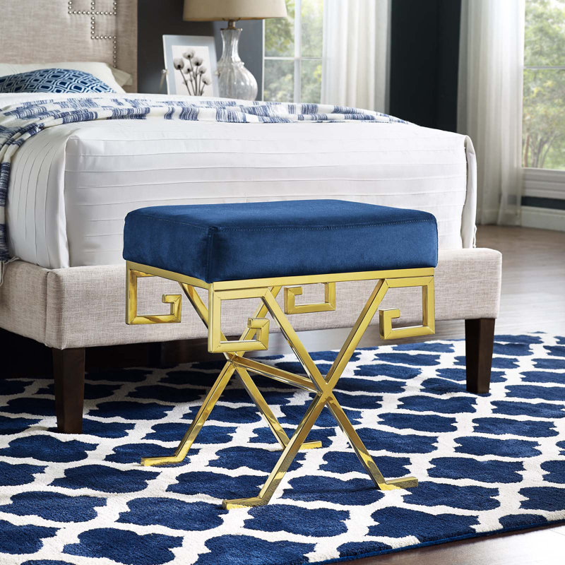 Banc Performance Velvet par Modway, Bleu marine