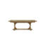Table de salle à manger élégante en placage de hickory avec design géométrique et longueur extensible pour des sièges polyvalents