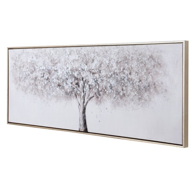 Natural Coverage Hand-Painted Framed Canvas Wall Art - 55" x 20"