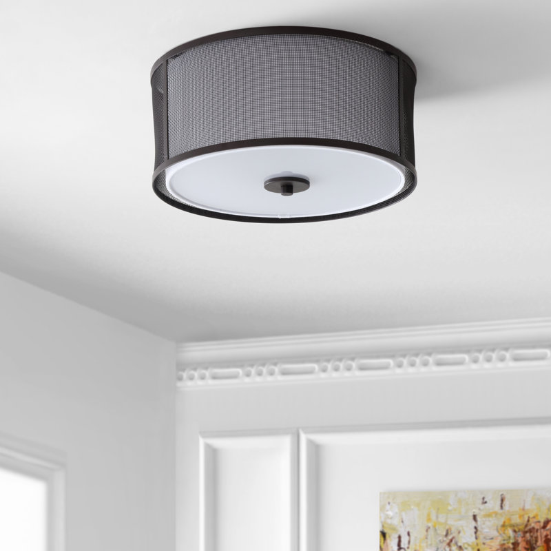Plafonnier encastré 2 lumières Branden, Bronze huilé, H 6,25 po x l 14 po x p 14 po
