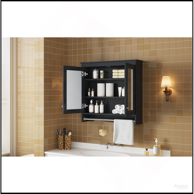 Armoire de toilette 3 en 1, armoire à pharmacie murale de 30 pouces avec tablettes réglables et portes à fermeture en douceur, miroir haute définition avec rangement pour meuble-lavabo de salle de bain