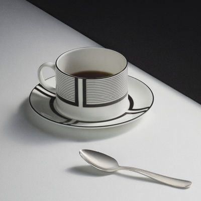 Vera Wang Luxe Graphite 7.9floz Teacup & Saucer